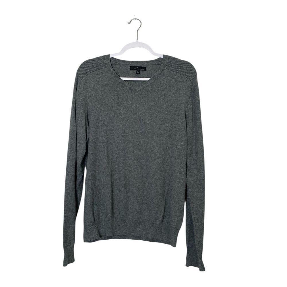 Marc Anthony Cotton/Cashmere Blend Gray Knit Sweater Men's Size Large